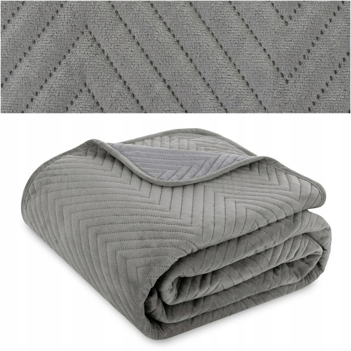 Noptiera decorativa 170x210 cm, covor, model diamant, gri