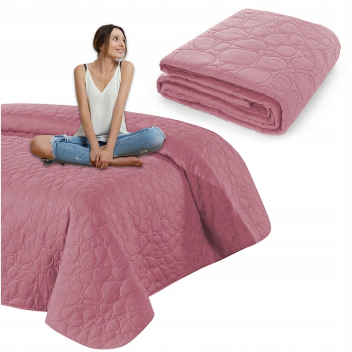 Narzuta pikowana Nicole 200x220 cm din microfibra, eleganta si moale