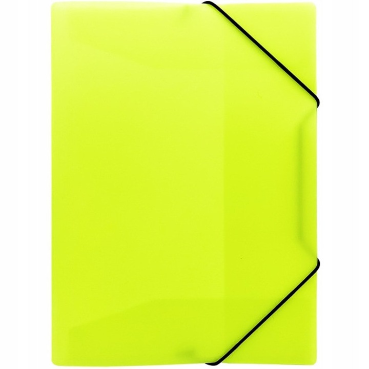 Mappa A4 PP gumis, neon sárga, Biurfol