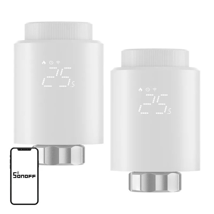 SONOFF termosztatikus radiátorszelep, 2 darabos csomag, ZigBee, -10°C-40°C, 39, 5x33x16, 8mm