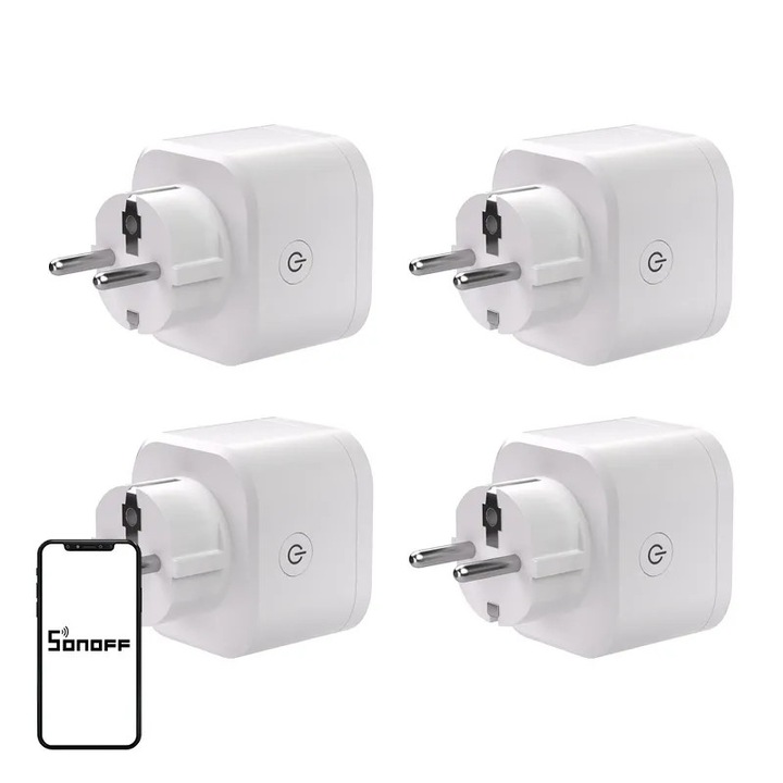 Sonoff S61s okos külső csatlakozó, Wi-Fi, 4 darabos csomag, fehér, 56x50x64, 3mm