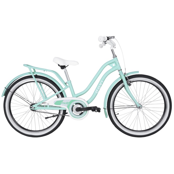 Bicicleta copii Davi Molli, 24", 130-165 cm, 1 viteza, Menta