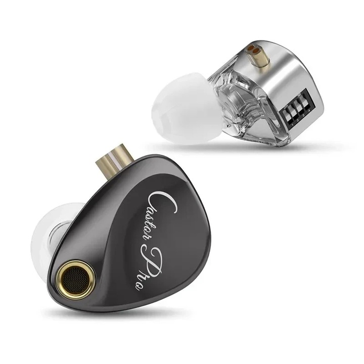 KZ Castor Pro Bass Up Edition Hi-Fi In-Ear слушалки, Dual 10mm Drivers, Mic, Gray