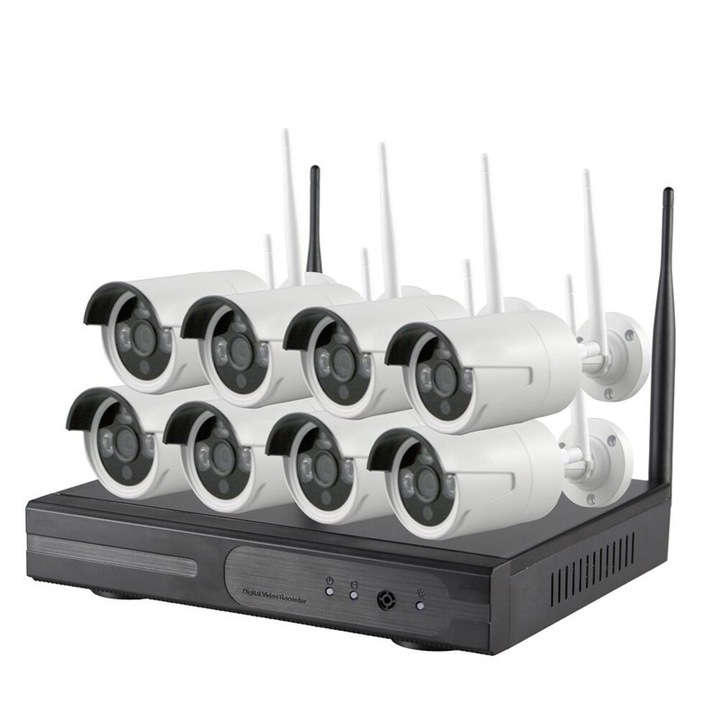 Безжични Камери NVR, 8 броя, CH канали, HDMI LAN, WI-FI