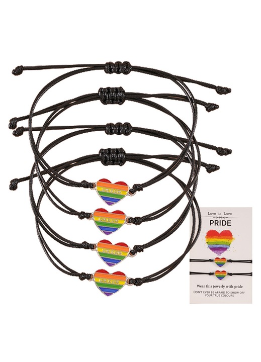 2 szett LMBT Pride karkötő, szivárványos szerelem szív karkötő nőknek, férfiaknak, meleg leszbikus ékszerek, Valentin-napi ajándékok