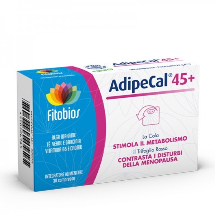 Хранителна добавка Fitobios, Гарциния 300 mg + Зелен чай 300 mg – Контрол на теглото и стимулиране на метаболизма 45+, AdipeCal®, 30 таблетки