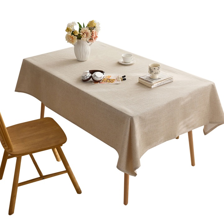 Téglalap alakú asztalterítő, vastag poliészter, strapabíró, 140x180cm, fehér