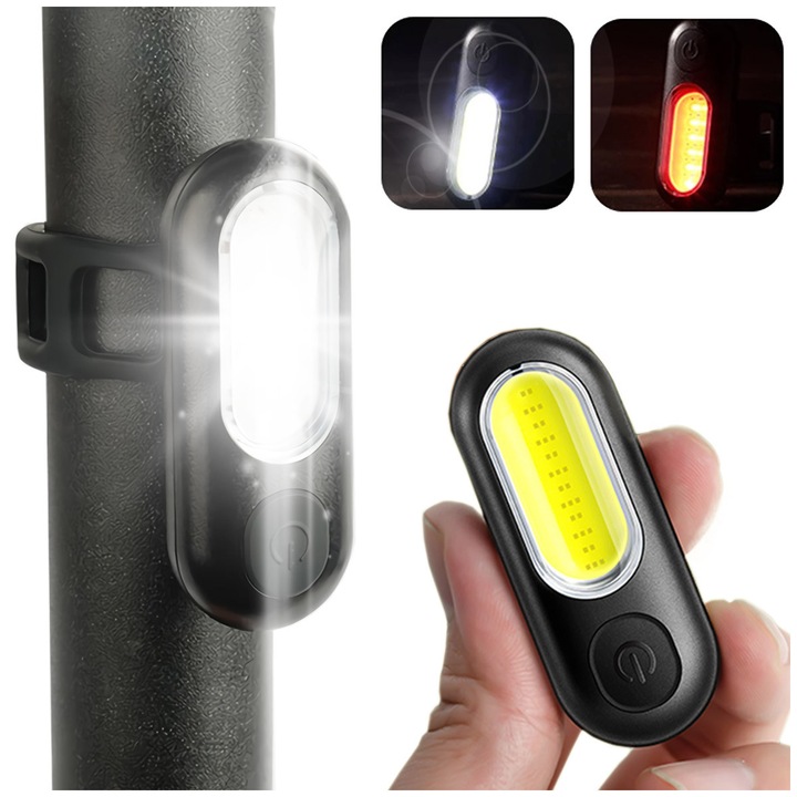Heckermann HD-107 kerékpárlámpa, LED, 5 mód, fekete, 250mAh