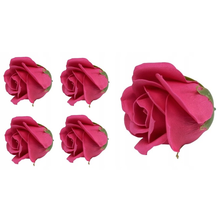 Trandafiri din sapun parfum, 5 buc, fucsia/violet, decor si baie