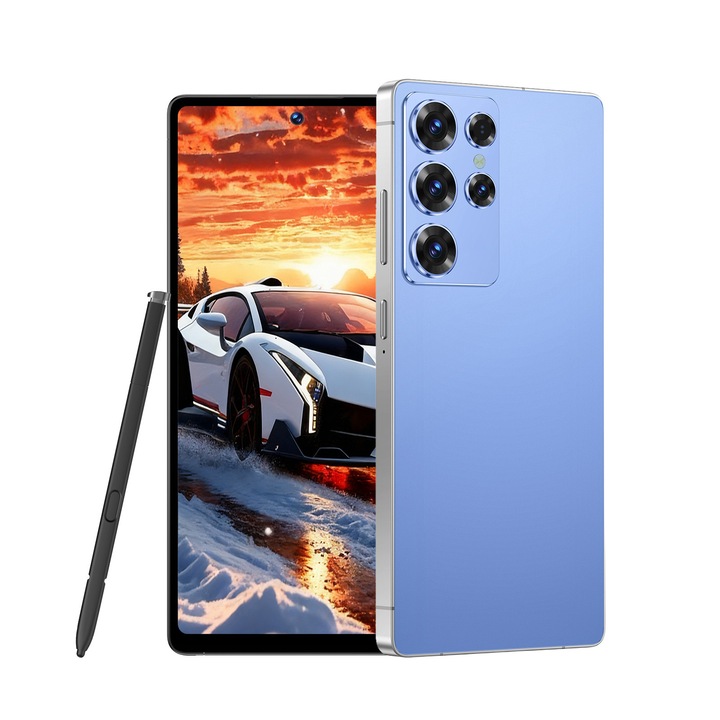 Telefon telefon mobil inteligent Deemi, C25 Ultra, 6.8inch, 8G RAM, 128GB, retea 2G 3G 4G, 3800mah, albastru