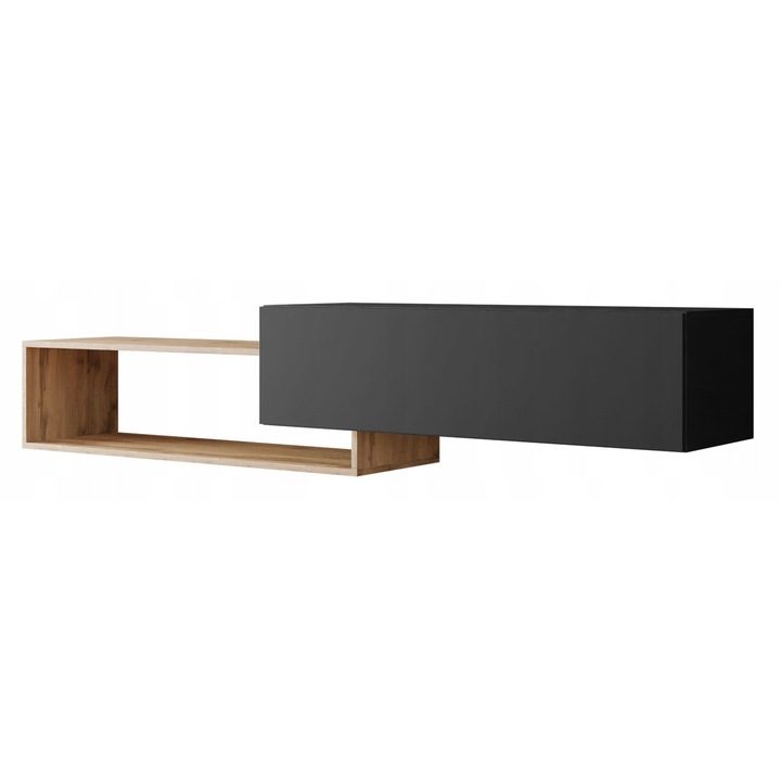 Matusiak UNI 210 TV szekrény fekete Wotan tölgy 210x48x35cm