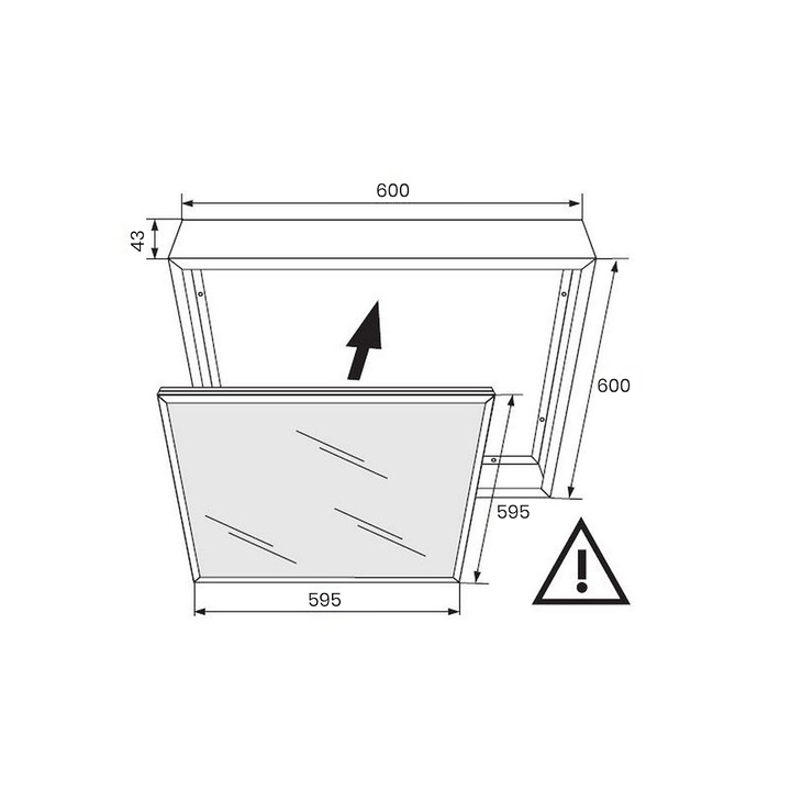 MILAGRO alumínium keret 60x60cm LED panelhez