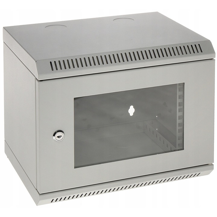 Fali rack szekrény 10 hüvelykes 6U világosszürke 35x28.7x28 cm szett