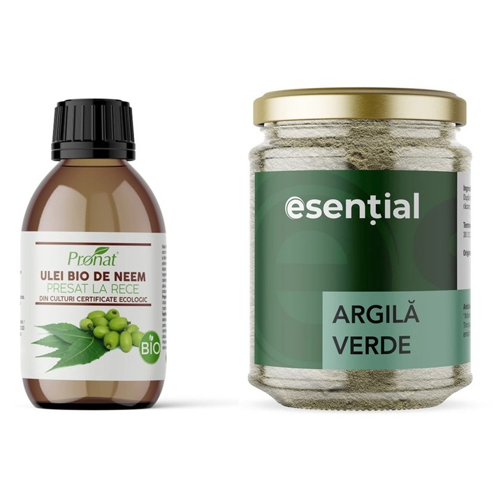 Pronat Ápolási Rituálé Csomag – Bio Neem Olaj + Esential Aktív Zöld Agyag 300g