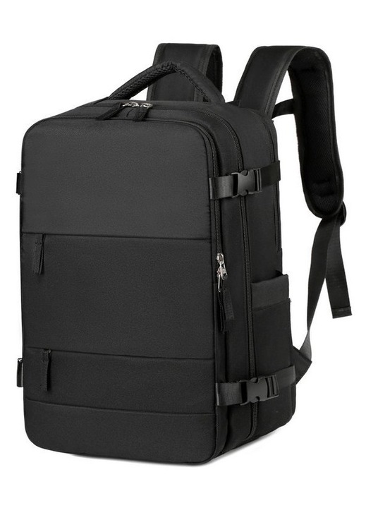 Unisex fekete hátizsák 40x20x25cm vízálló cipőrekesszel