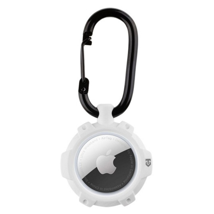 TACTICAL AIRTAG BEAM RUGGED 2.0 műanyag tok, extra ütésálló, karabíner, FEHÉR Apple AirTag