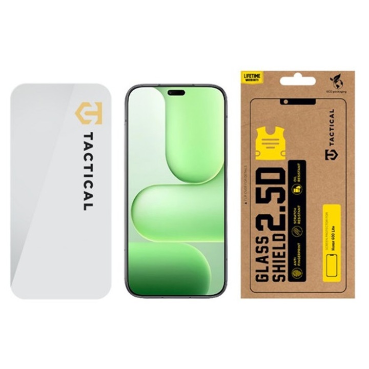 Tactical glass shield 2.5d képernyővédő üveg, 2.5d, 0.33mm, 9h, átlátszó, kompatibilis: Honor 600 Lite