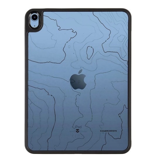 Husă de protecție din silicon Tactical Warthog pentru tabletă, rezistență la șocuri, spate transparent, model topografic, negru, compatibilă: IPAD 11, 2025, / 10.9, 2022