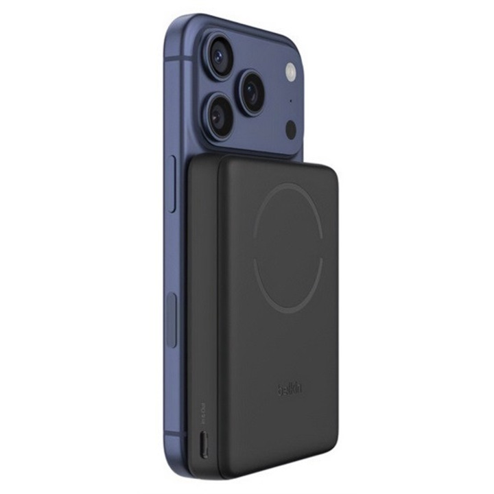 Belkin boostcharge slim vésztöltő 2 type-c aljzat, 10000mah, 7.5w, wireless, mágneses, led jelzés, fekete