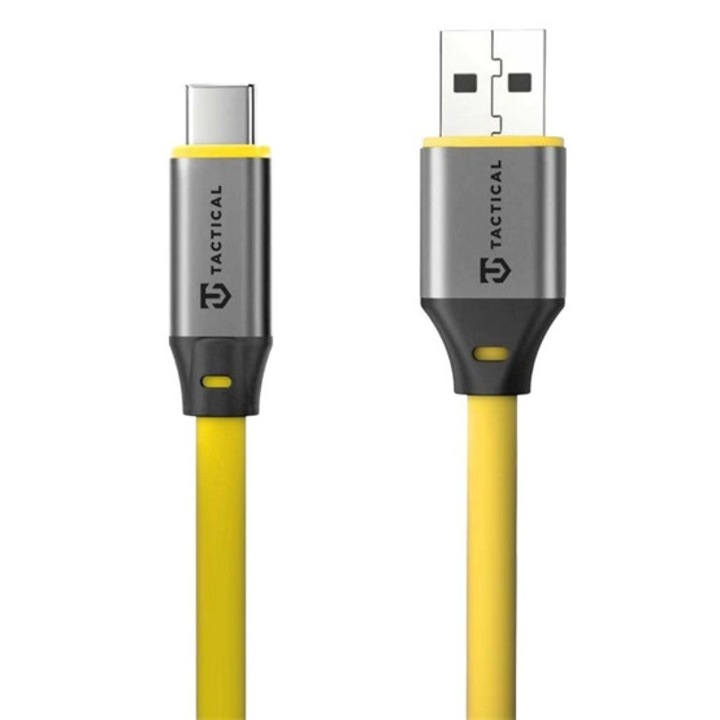 Tactical fat man 2.0 adatkábel, usb - type-c, 15w, gyorstöltő, 100cm, citromsárga