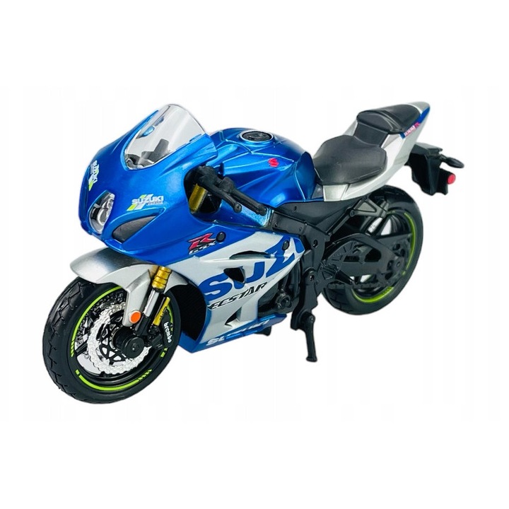 Gyűjtői motorkerékpár, BBurago, Suzuki GSX-R1000 R 2021, fém és műanyag, 11,5x4,5x6,5cm