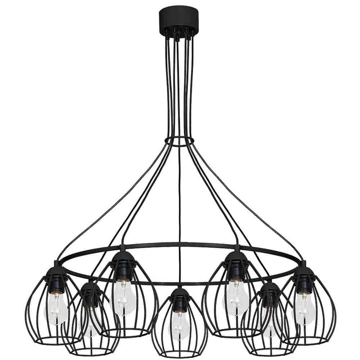 MiLAGRO DON csillár, fekete, 7xE27, IP20, 230V, 50Hz