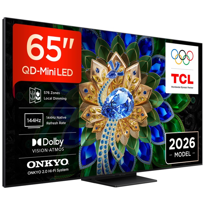 TCL MiniLed Wallpaper 65A400U televízió, 164 cm, Smart Google TV, 4K Ultra HD, 144Hz, E energiaosztály (2026-os modell)