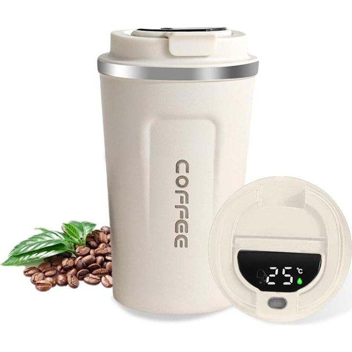 Cana termos 380ml, izoterma, LED, inox, etansa