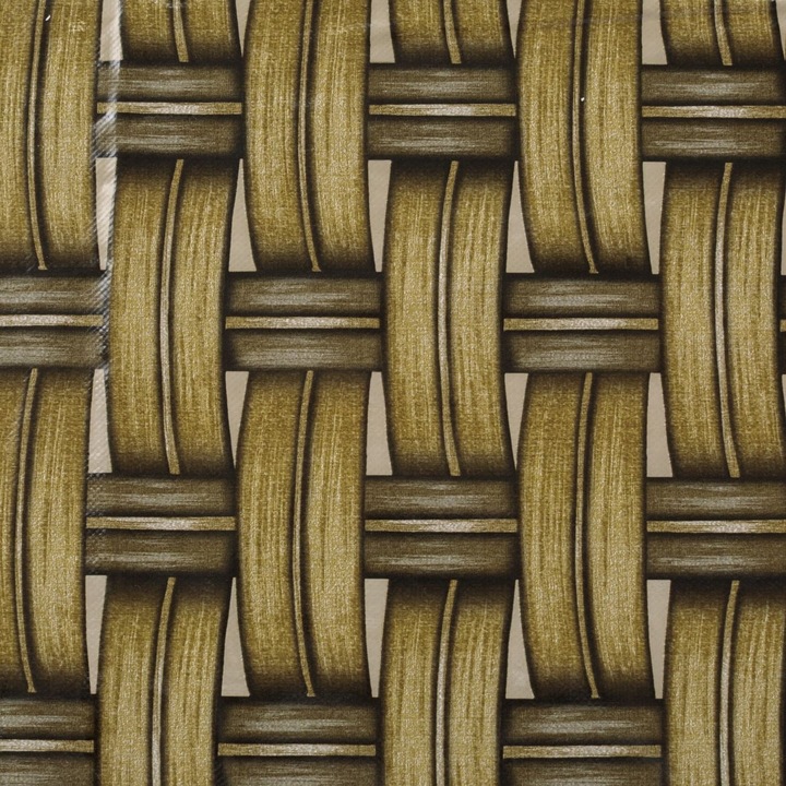 Plasztifikált Asztalterítő Fonott Mintával, Bézs & Olíva, 180x140cm