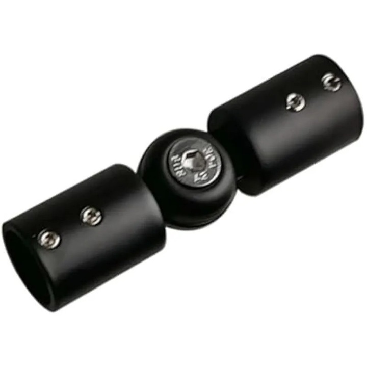 Állítható sarokcsatlakozó karnisrúdhoz, fekete, 19mm, 90-180°