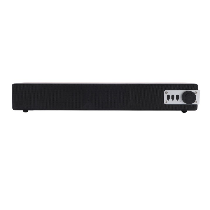 Boxa portabila Bluetooth, difuzoare duble 52mm, maro deschis lemn, 6-8h, 1800mAh