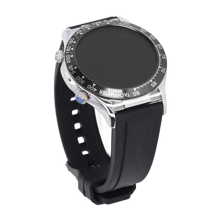 Smartwatch 1.32in IPS, tracker fitness, argintiu negru, 240mAh