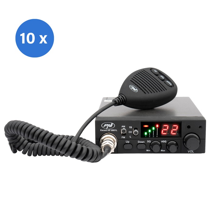 CB rádióállomás Bax 10 darabos PNI Escort HP 8001L ASQ mikrofonos HS81L fejhallgatóval
