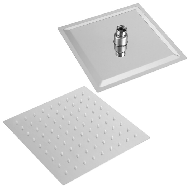 Cap de dus patrat inox 20x20cm argintiu silicon