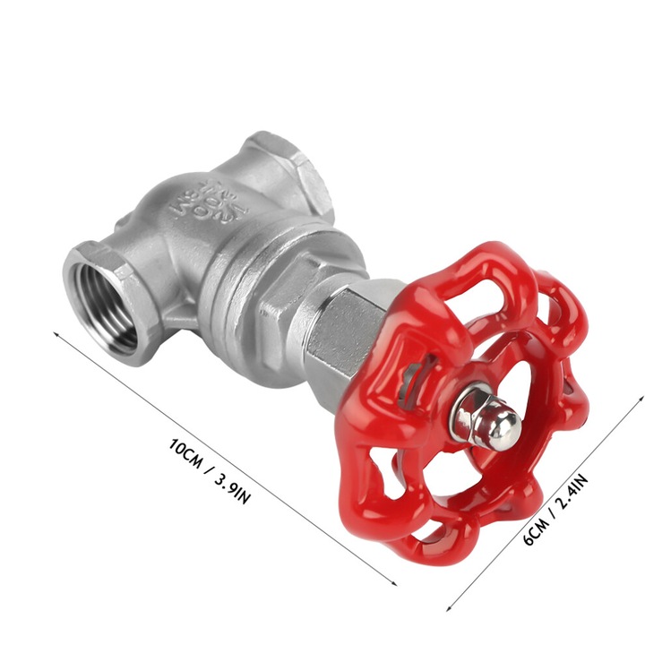 Robinet poarta inox DN15 G1/2 rezistent la apa ulei gaz