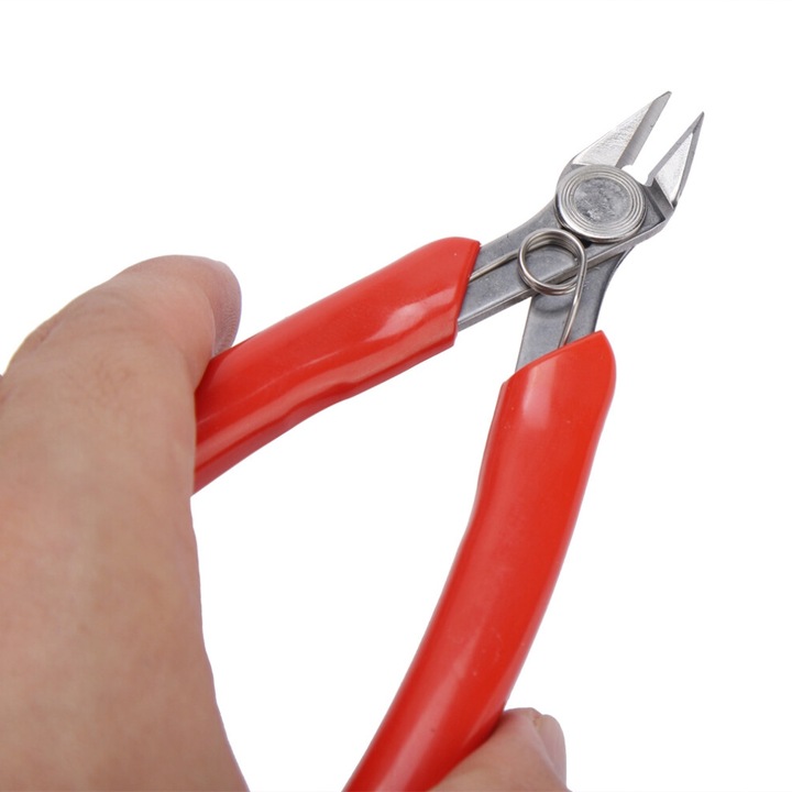 Mini átlós fogó, 107F1, acél, ergonomikus nyél, fekete, 10cm