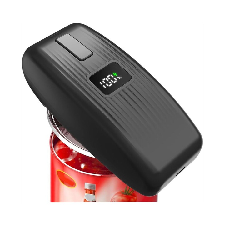 Deschizator conserve electric automat, reincarcabil, alb, universal