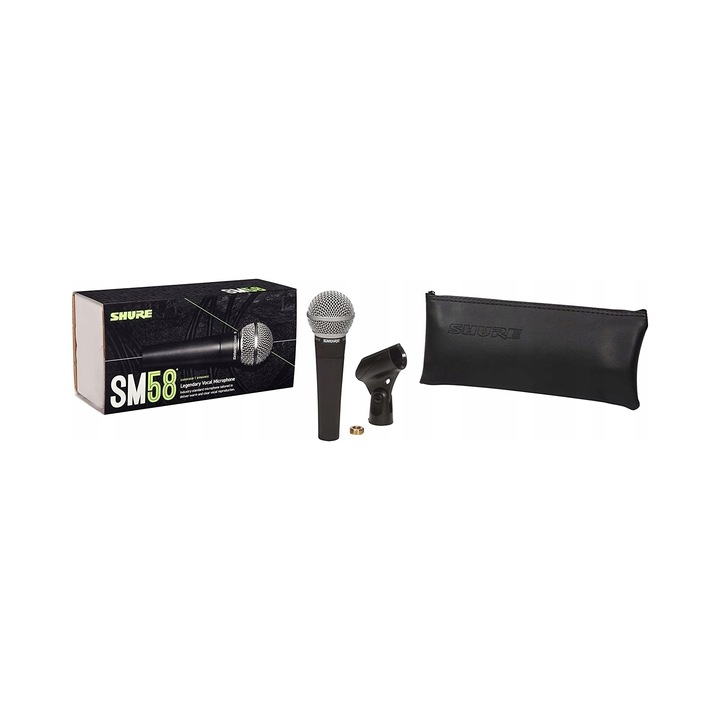 Вокален микрофон Shure SM58 комплект динамичен черен