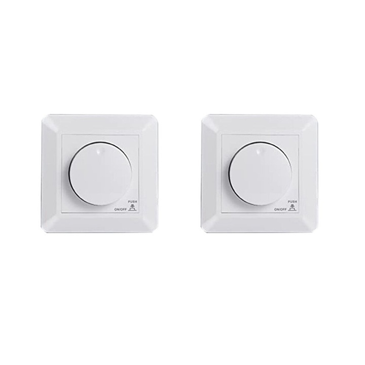 2 db beépíthető LED fényerőszabályzó készlet, fehér, 5-300W, műanyag fém, multifunkcionális