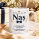 Cana Personalizata Cadou pentru Nas „Pentru cel mai bun Nas”, Ceramica, 330 ml, Mesaj Emotionant, Design Elegant, Alba