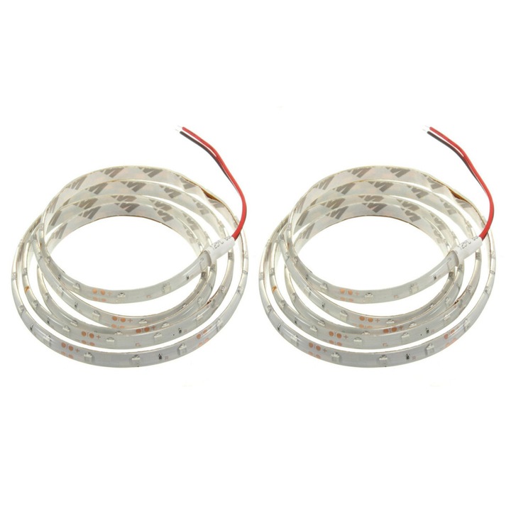 Set 2 benzi LED 3528 rosu 60 LED/m 1mx12V impermeabil