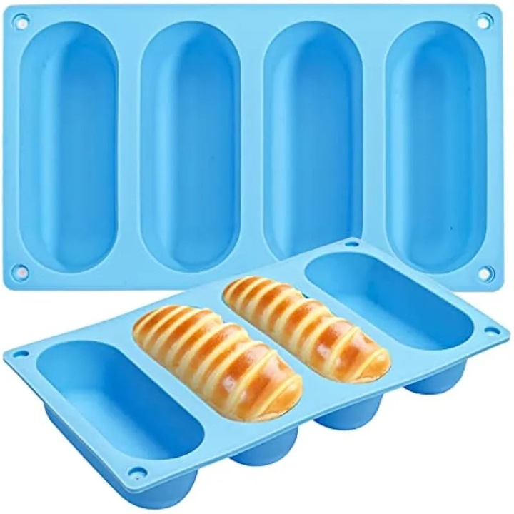 2 db szilikon forma hot dog zsemléhez, hőálló, 22x13x4cm