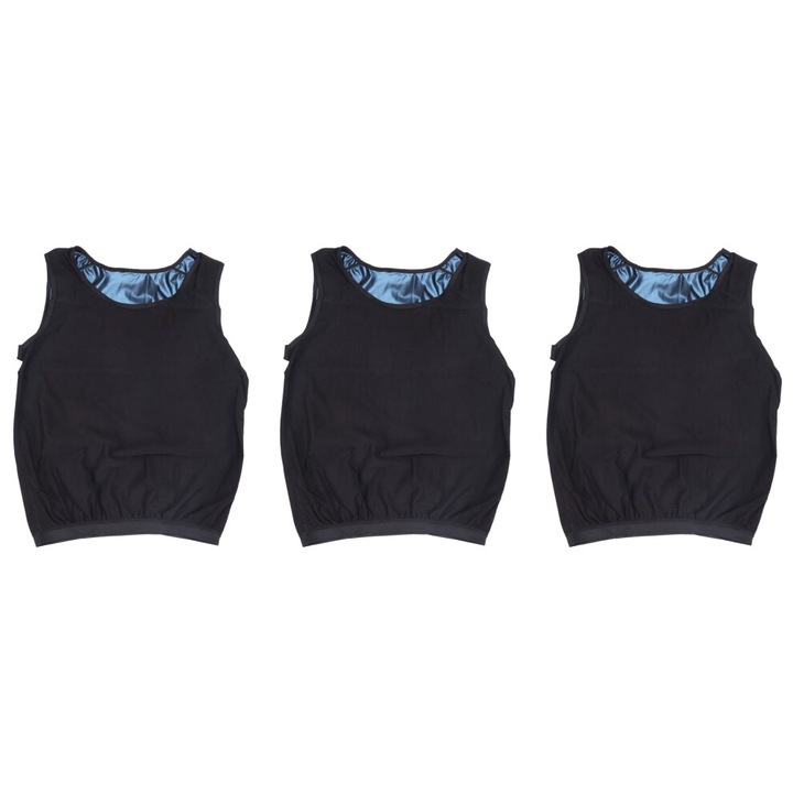 Set 3 veste sauna barbati, elastic, negru, L/XL, 38x44cm
