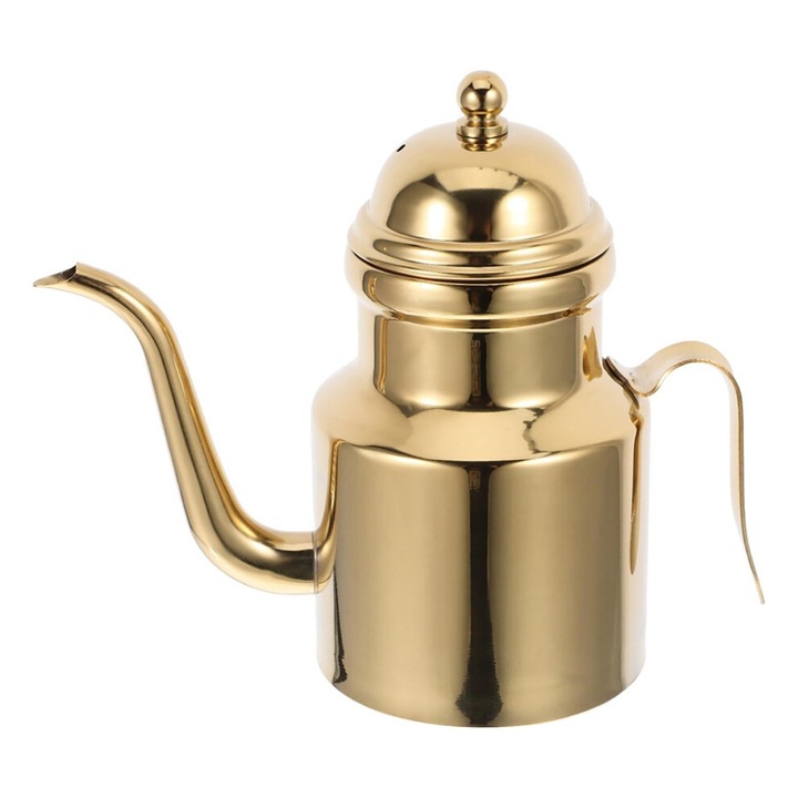 Recipient ulei inox, 530ml, auriu, cu capac anti-picurare