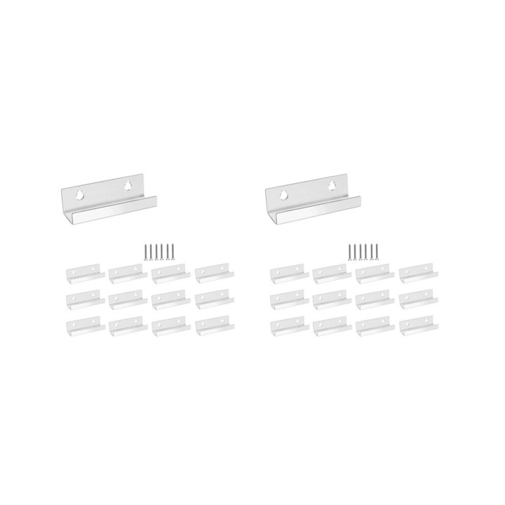Set 24 suporturi vinil acrilic transparent 10cm floating shelf