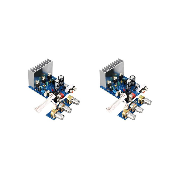 2.1 csatornás audio erősítő panel 15W+15W+30W, ABS, 10.8x8.3x5.7cm, 2 darabos szett