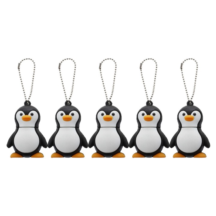 5 db USB 32GB fekete-fehér pingvin memória szett 10x3x1cm