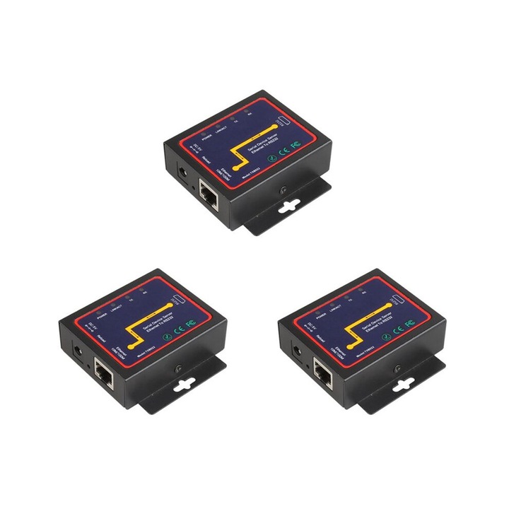 3 db ipari Modbus RS232 RS485 RS422 Ethernet átalakító készlet, TCP RTU, műanyag, 1 portos 10/100M, 5V
