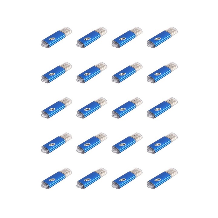 20 db USB 2.0 memória készlet, 2GB, fém, kicsi