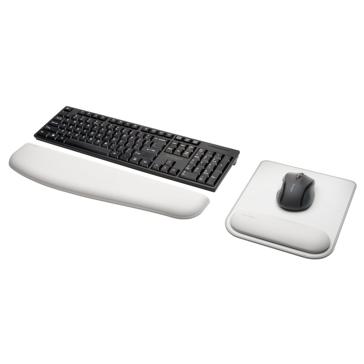 Mousepad HERUSI ErgoSoft, alb, cu suport pentru incheietura mainii, dimensiune standard